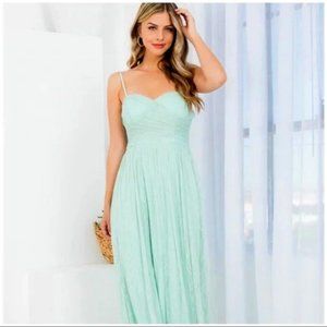 Mint Green Formal Evening Gown All-over Lace Spaghetti Strap